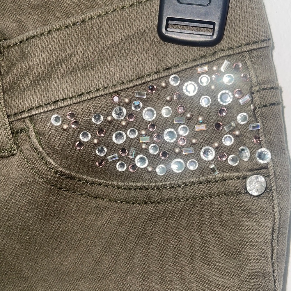 Candies Y2K low rise skinny jeans / olive